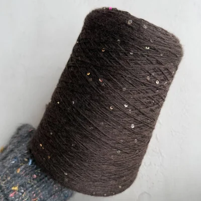 Бобина меринос с пайетками Tollegno (Safi Castagna, Каштан, 450 м.)