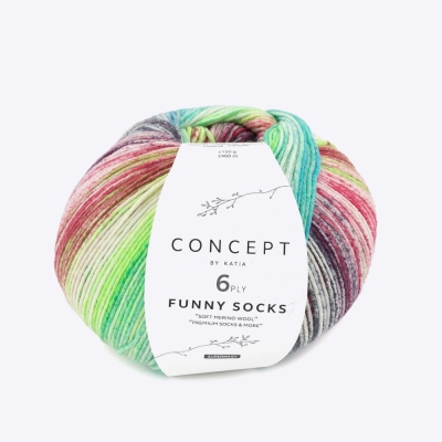 Пряжа Katia Funny Socks 6-ply (1400.152, Фруктовый смузи)