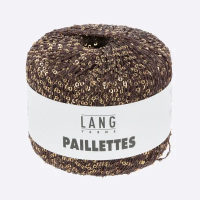 Пряжа Lang Paillettes (39.0068, Брауни с золотом)