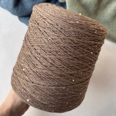 Бобина Cashmere Shine by Loro Piana (97% кашемир, 3% пайетки), 320 м. (1125 1122 6116, Темный фондан)