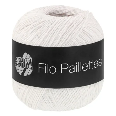 Пряжа Lana Grossa Filo Paillettes (01, Белоснежный)