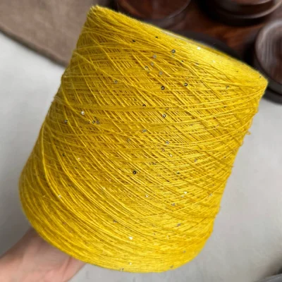 Бобина LINOSisik СИСИК  (72% лен, 20% шелк, 8% пайетки), 450 м. (2280, Золотой туман)