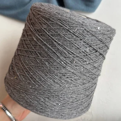 Бобина Cashmere Shine by Loro Piana (97% кашемир, 3% пайетки), 320 м. (66265, Серый волк)