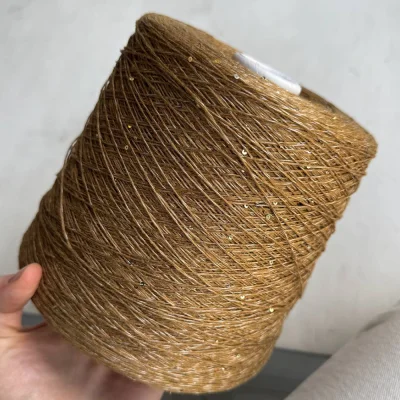 Бобина LINOSisik new СИСИК (72% лен, 20% шелк, 8% пайетки), 450 м. (1924, Викунья)