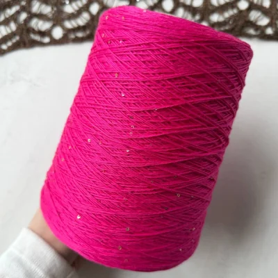 Бобина Cotton Paillettes Mix (95% хлопок, 5% сияние). (Z 0230 Filmar, Фуксия, 450 м.)