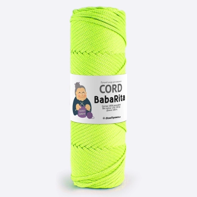 Пряжа Полиэфирный шнур BabaRita (Баба Рита) (Неоновый желтый)