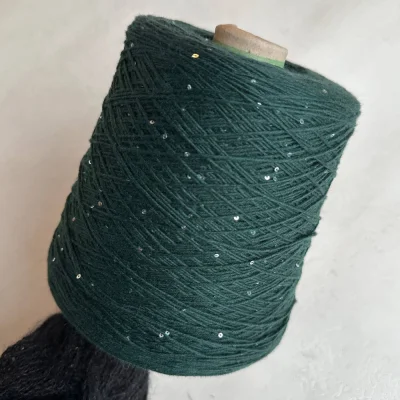 Бобина Cashmere Shine by Loro Piana (97% кашемир, 3% пайетки), 320 м. (64345, Хлорофитум)