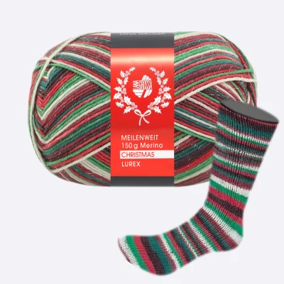 Пряжа Lana Grossa 6-ти нитка LUREX Meilenweit 6-PLY 150 Merino Christmas (634)