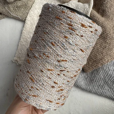 Бобина Cristallo (75% хлопок, 15% люрекс, 10% Па) (4033, Розовое серебро 800 м.)