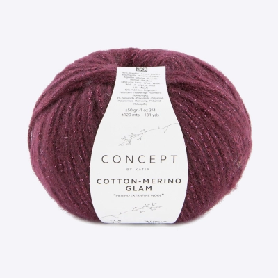 Пряжа Katia Cotton-Merino Glam (1300.304, Винный морс)