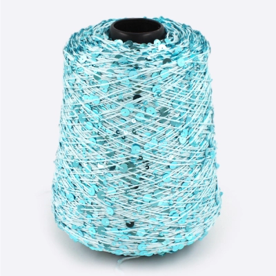 Бобина Пайетки, CARILLON 2000 (50% хлопок, 50% пайетки) 200 м. (67311, Голубая лагуна)