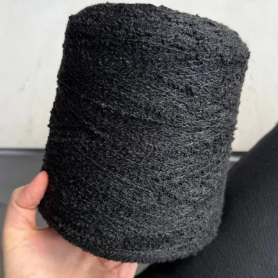 Бобина букле Wool Flam (93% меринос, 7% Па), 300 м. (4042, Черный волк)