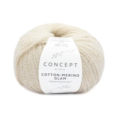 Пряжа Katia Cotton-Merino Glam (1300.311, Айвори)