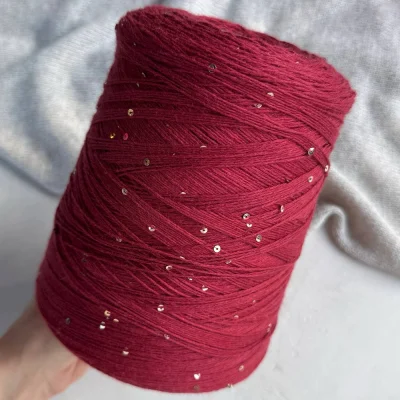 Бобина ShinyMix (95% хлопок пима, 5% пайетки). (Primavera, 420 м, 345, Брусника)