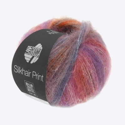 Пряжа Lana Grossa Silkhair Print (59362, 402 Пунш в графите)