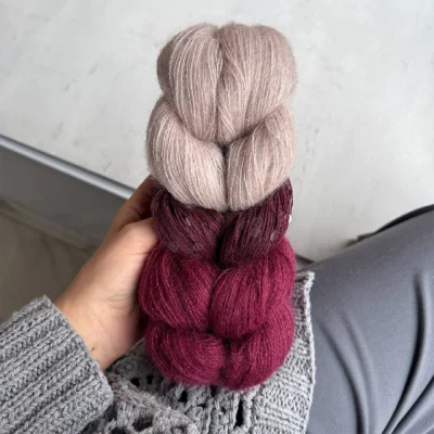 Косичка кидмохер на шелке Craft ❤ Pail (Клюквенный щербет)