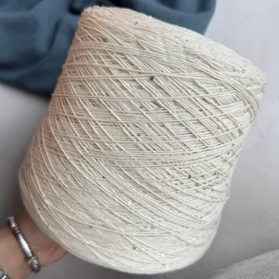 Бобина Cashmere Shine by Loro Piana (97% кашемир, 3% пайетки), 320 м. (6600, Белая соль)