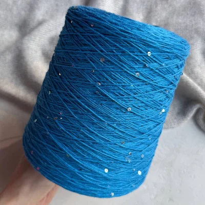 Бобина ShinyMix (95% хлопок пима, 5% пайетки). (Primavera, 420 м, Celeste, Небо)