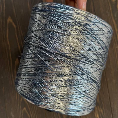 Бобина Silver Star ПОТАЛЬ (40% лен, 40% вискоза, 20% люрекс), 620 м. (5416, Серебряный неви)