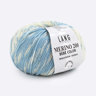 Пряжа Lang Yarns Merino 200 Bebe Color (155.0321, Снежинка на льду)