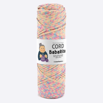 Пряжа полиэфирный шнур BabaRita Tweed  (Баба Рита твид) (Дынный сорбет)
