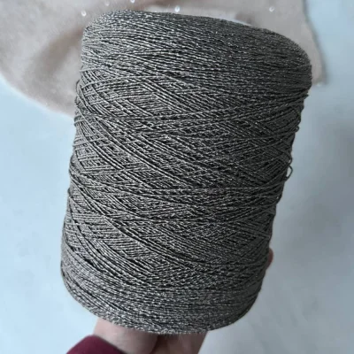 Бобина Pasha Papasha (42% хлопок, 20% лен, 24% Пл, 14% Па), 240 м. (10114, Капучино с серебром)