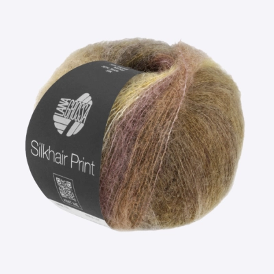 Пряжа Lana Grossa Silkhair Print (64224, 427 Винный кемел)