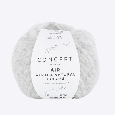 Пряжа Katia Air Alpaca Natural Colors (1340.101, Серебро)