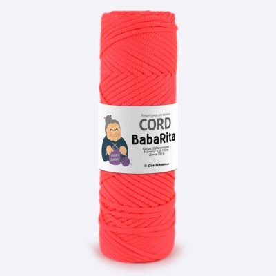 Пряжа Полиэфирный шнур BabaRita (Баба Рита) (Неоновый коралл)