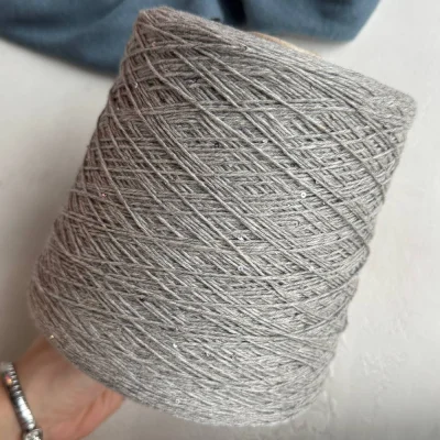 Бобина Cashmere Shine by Loro Piana (97% кашемир, 3% пайетки), 320 м. (6567, Серебро)