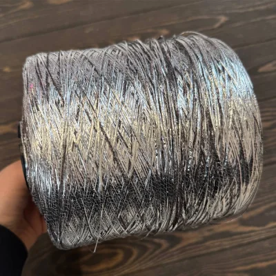 Бобина Silver Star ПОТАЛЬ (40% лен, 40% вискоза, 20% люрекс), 620 м. (8024, Серебряный капучино)