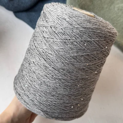 Бобина Cashmere Shine by Loro Piana (97% кашемир, 3% пайетки), 320 м. (1123 1151, Платина)