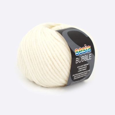Пряжа Sessia Bubble (61% меринос, 39% ПА), 80м/50 г. (0207, Молочный)