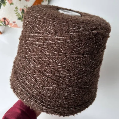 Бобина Cindy by Lanifico del Olivio (26% меринос экстрафайн, 26% беби альпака, 38% хлопок, 10% кашемир), 320 м. (1801, Горький шоколад)