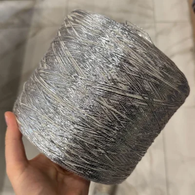 Бобина Silver Star ПОТАЛЬ (40% лен, 40% вискоза, 20% люрекс), 620 м. (5411, Серебряный нюд)