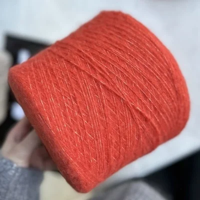 Бобина Cindy by Lanifico del Olivio (26% меринос экстрафайн, 26% беби альпака, 38% хлопок, 10% кашемир), 320 м. (318, Апероль)