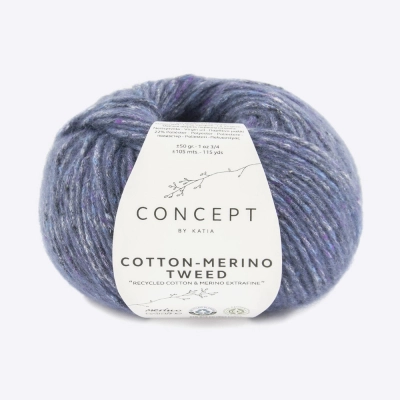 Пряжа Katia Cotton-Merino TWEED (1245.508, Синяя Москва)