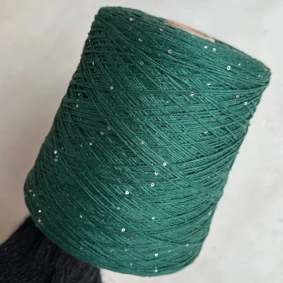 Бобина Cashmere Shine by Loro Piana (97% кашемир, 3% пайетки), 320 м. (64350 64344 64346, Хлорелла)