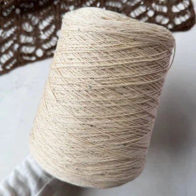 Бобина Cotton Paillettes Mix (95% хлопок, 5% сияние). (Greggio Filmar, Крем, 450 м.)