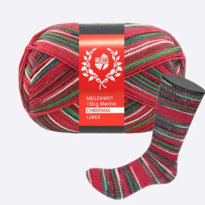 Пряжа Lana Grossa 6-ти нитка LUREX Meilenweit 6-PLY 150 Merino Christmas (636)