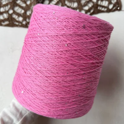 Бобина Cotton Paillettes Mix (95% хлопок, 5% сияние). (Rosa Cotton Paillettes, Пион, 350 м.)