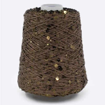 Бобина Пайетки, CARILLON 2000 (50% хлопок, 50% пайетки) 200 м. (5551, Кипарис хаки)