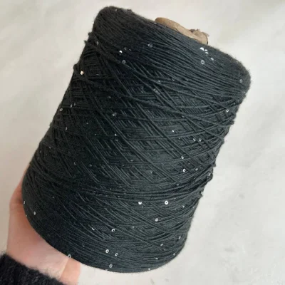 Бобина Cashmere Shine by Loro Piana (97% кашемир, 3% пайетки), 320 м. (81866, Бриллиантовая зелень)