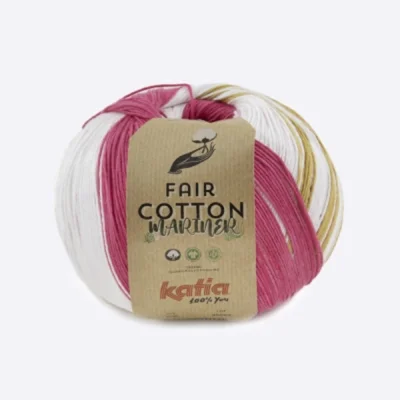 Пряжа Katia Fair Cotton Mariner (1018.206, Коралловый пломбир)