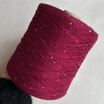 Бобина Cashmere Shine by Loro Piana (97% кашемир, 3% пайетки), 320 м. (64324, Клюква)