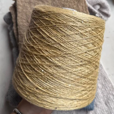 Бобина LINOSisik new СИСИК (72% лен, 20% шелк, 8% пайетки), 450 м. (2131, Примула)