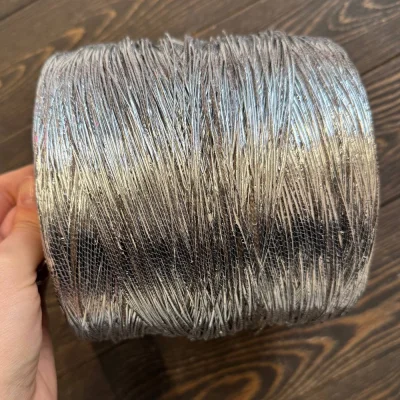 Бобина Silver Star ПОТАЛЬ (40% лен, 40% вискоза, 20% люрекс), 620 м. (8019, Серебряный какао)