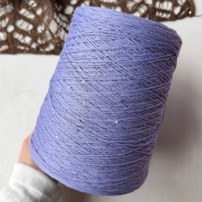 Бобина Cotton Paillettes Mix (95% хлопок, 5% сияние). (355 Emilcottoni, Лавандовый раф, 450 м.)