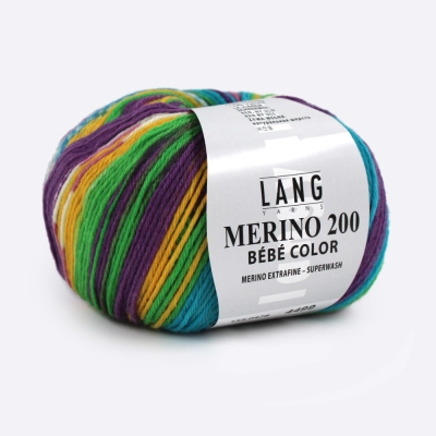 Пряжа Lang Yarns Merino 200 Bebe Color (155.0478, Яркий принт)