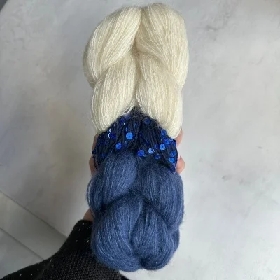 Косичка кидмохер на шелке Craft ❤ Pail (Голубая матча)